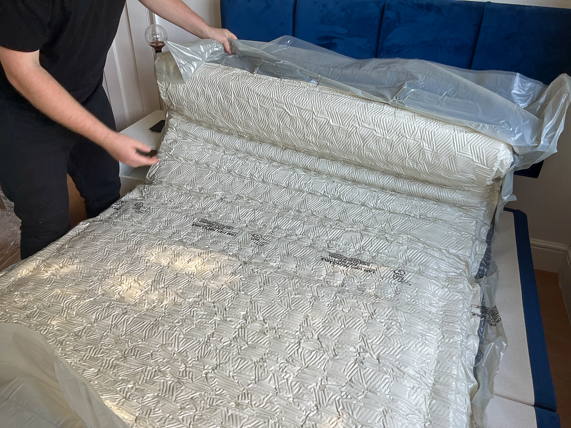 Panda Hybrid Bamboo mattress unrolled